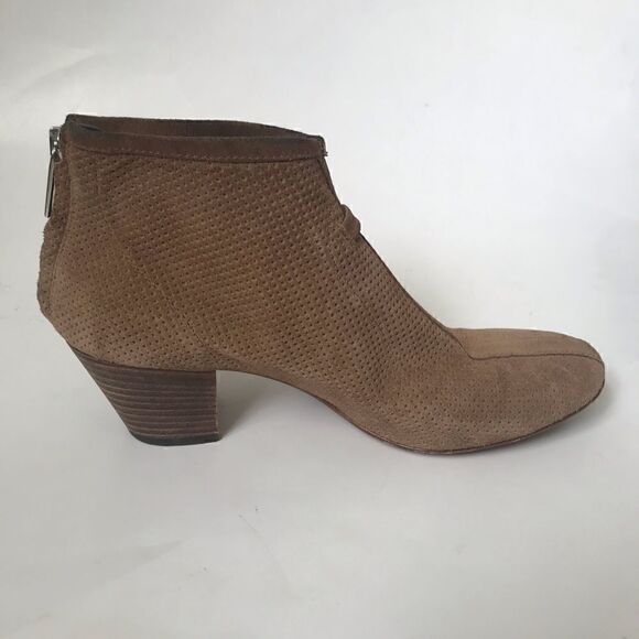 Aquatalia brown leather ankle boots with stacked wooden heels - Picture 3 of 11